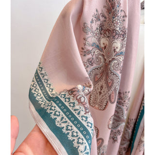 Premium Women's Retro Style Both Side Floral Printed Viscose Scarf