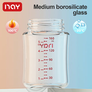 Noair Anti Choking Glass Feeding Bottle for Baby