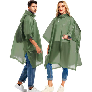 Unisex Lightweight Waterproof Poncho Raincoat with Zipper
