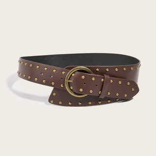 Vintage Inspired PU Leather Studded Corset Belt for Women