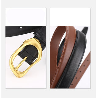 Women's Genuine Leather Alloy Pin Buckle Belt