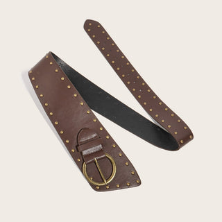 Vintage Inspired PU Leather Studded Corset Belt for Women
