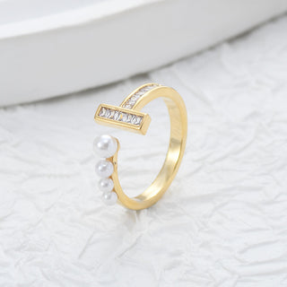 Sophisticated Geometric Shell Open Ring