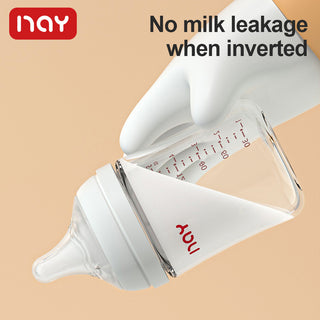 Noair Anti Choking Glass Feeding Bottle for Baby