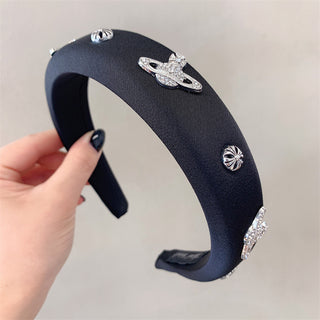 Retro French Style Circular Cross Headband Elegant Fabric Hair Accessory - Vintage Edition