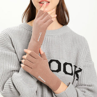 Solid Color Non-Slip Half Finger Hand Gloves
