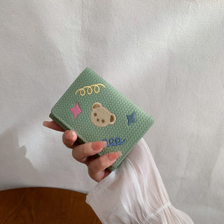 Cute Bear Flagged Student's and Women's Trifold Wallet