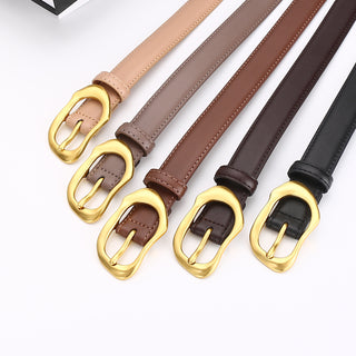 Women's Genuine Leather Alloy Pin Buckle Belt