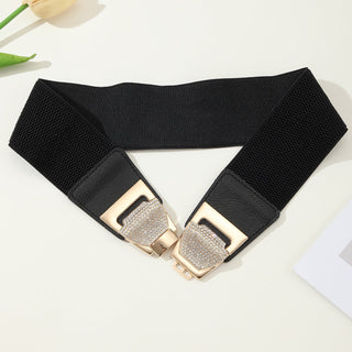 Rhinestone Inlaid Fashionable Buckle Waist Belt for Women