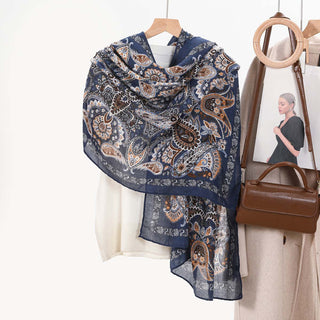 Retro European Style Premium Cotton and Linen Scarf