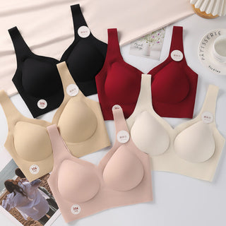Seamless Wireless Jelly Support Bra with Fixed Cups - Champagne