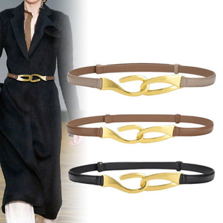 Exclusive Design Twist Buckle Slim Belt for Girls