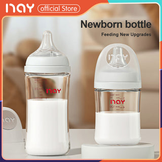 Noair Anti Choking Glass Feeding Bottle for Baby