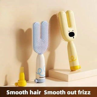 Magnetic Cartoon Air Cushion Scalp Massage Hair Brush - Sky Blue