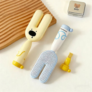 Magnetic Cartoon Air Cushion Scalp Massage Hair Brush - Sky Blue