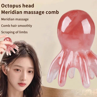 Multifunction Octopus Scalp Massager Meridian Therapy Scraping Hair Comb