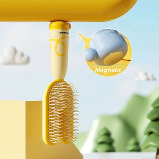 Magnetic Cartoon Air Cushion Scalp Massage Hair Brush - Sky Blue