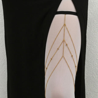 Sexy Multi-Layer Tassel Metal Thigh Chain Body Jewelry Accessory