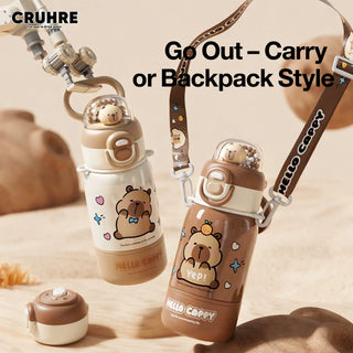 Mai Du 400ml Kids Thermos Cup Stainless Steel Straw Coffee