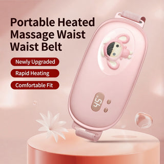 Portable Menstrual Heating Pad with Vibration Massage Rechargeable Pink