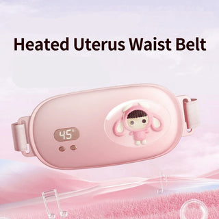 Portable Menstrual Heating Pad with Vibration Massage Rechargeable Pink