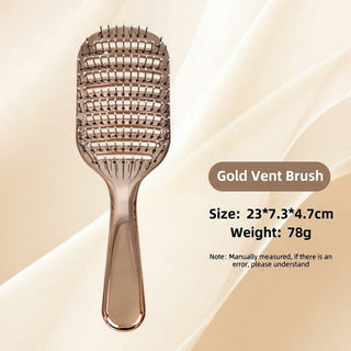 Bleak Electroplated Curved Vented Rib Hair Comb for Effortless Styling