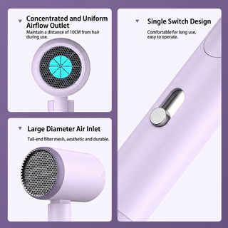 Compact 1200W Foldable Ionic Hair Dryer for Dormitory and Travel Pro