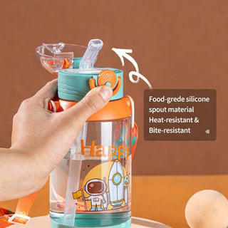 Changnuo Kids Straw Bottle PC Drop Resistant Leak Proof Summer