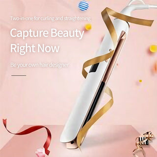 Professional Ceramic Dual-Use Hair Straightener and Curler Styling Wand Pro