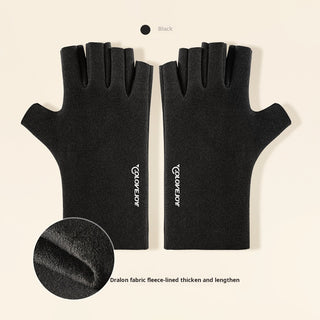 Solid Color Non-Slip Half Finger Hand Gloves