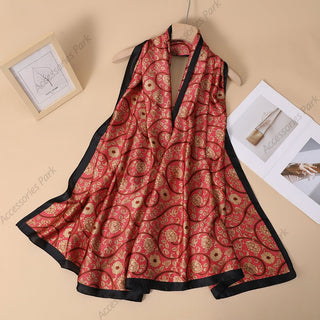 Traditional Floral Design Women's Satin Silk Scarf