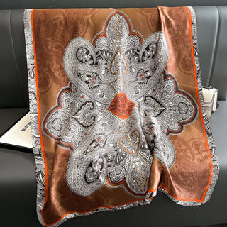 Traditional Mandala Pattern Luxury Satin Silk Scarves