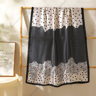 Korean Version Polka Dot Design Satin Silk Scarf