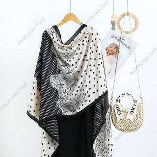 Korean Version Polka Dot Design Satin Silk Scarf
