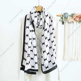 Fashionable New Bow Design Women's Satin Silk Scarf