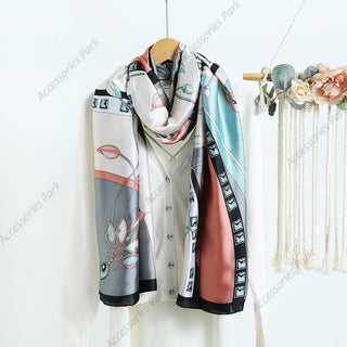 Korean Style High Quality Multicolor Printed Satin Silk Scarves