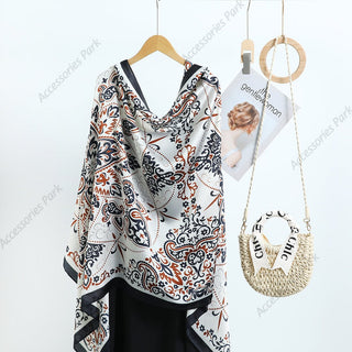Premium Quality Traditional Floral Design Satin Silk Scarves