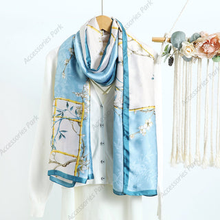 Gorgeous Floral Pattern Women's High Quality Silk Scarf