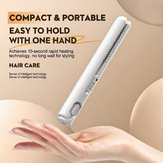 Portable USB Mini Hair Straightener and Dual Purpose Ceramic Curler