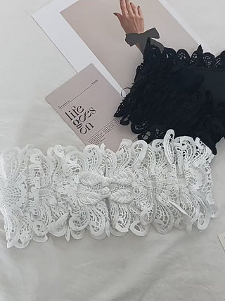 Lace Waist Belt Elastic Brace Black Ringa